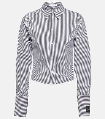 JW Anderson Striped cotton-blend cropped shirt
