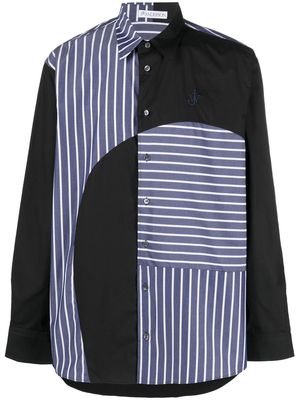 JW Anderson striped patchwork shirt - Black