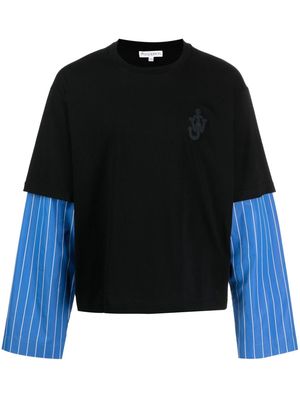 JW Anderson striped-sleeve cotton T-shirt - Black