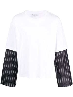 JW Anderson striped-sleeve cotton T-shirt - White
