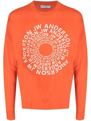 JW Anderson Swirl logo crew neck jumper - Orange