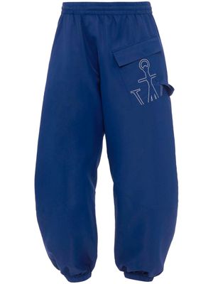 JW Anderson Twisted Anchor-embroidered track trousers - Blue