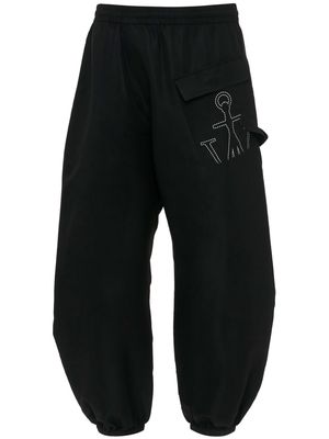 JW Anderson Twisted anchor-print track pants - Black