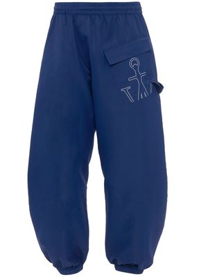 JW Anderson Twisted logo-print track pants - Blue