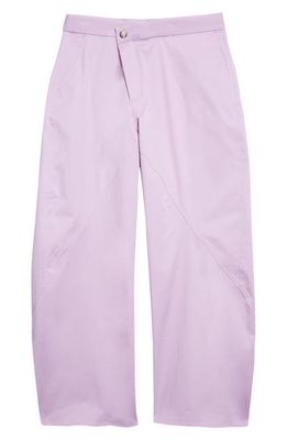 JW Anderson Twisted Stretch Cotton Trousers in Lilac