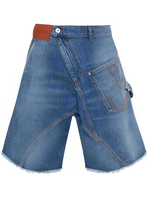 JW Anderson Twisted Workwear denim shorts - Blue