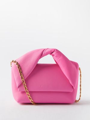 JW Anderson - Twister Leather Clutch Bag - Womens - Pink