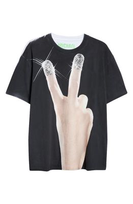 JW Anderson x Michael Clark Peace Graphic T-Shirt in Black