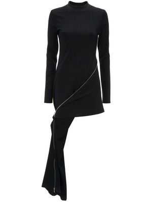 JW Anderson zip-detail long sleeve dress - Black