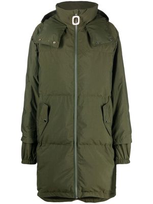 JW Anderson zip-front puffer coat - Green