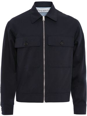 JW Anderson zipped logo shirt jacket - Blue