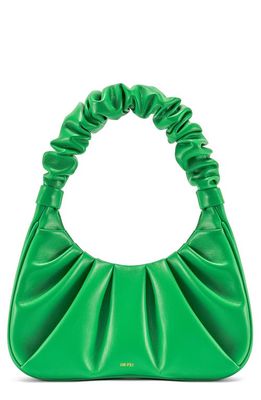 JW PEI Gabbi Ruched Faux Leather Hobo in Grass Green