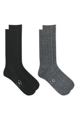 K Bell Socks 2-Pack Wool Blend Crew Socks in Bast