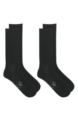 K Bell Socks 2-Pack Wool Blend Crew Socks in Black