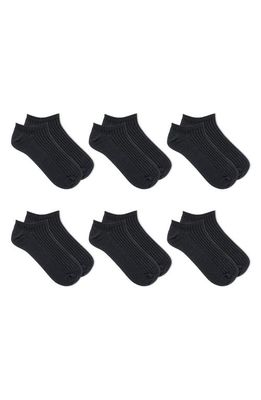 K Bell Socks 6-Pack Assorted No-Show Socks in Black