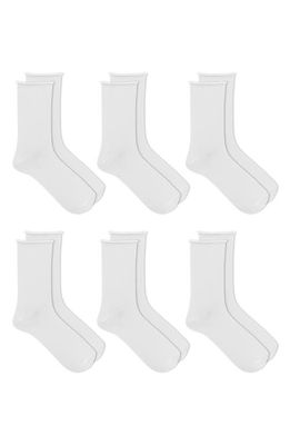 K Bell Socks 6-Pack Relaxed Roll Top Socks in White 