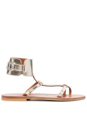 K. Jacques metallic finish ankle-fastening sandals - Gold