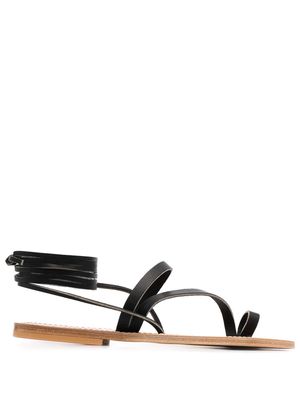 K. Jacques wraparound-style leather sandals - Black