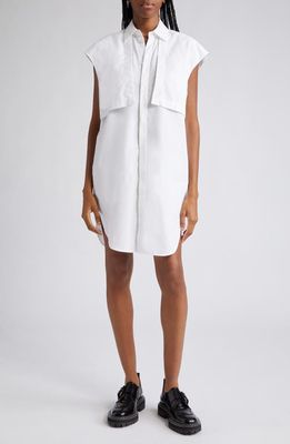 K.NGSLEY Gender Inclusive Nesli Sleeveless Cotton Poplin Shirt in White