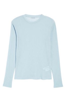 K.NGSLEY Gender Inclusive Uncut Crinkle Cotton Blend T-Shirt in Light Blue