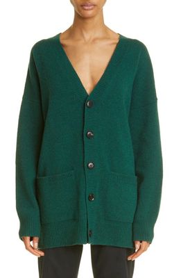 K.NGSLEY Oversize Recycled Wool Cardigan in Malachite