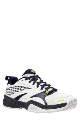 K-Swiss Speedex Tennis Shoe in White Peacoat Lime Green