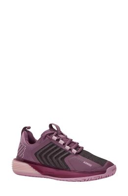 K-Swiss Ultrashot 3 Tennis Shoe in Grape Nectar/Cameo Pink 