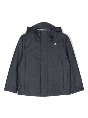K Way Kids chest logo-print hooded jacket - Blue