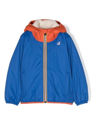 K Way Kids colour-block hooded jacket - Orange