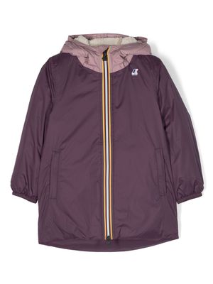 K Way Kids Eiffel shearling-lining hooded jacket - Purple