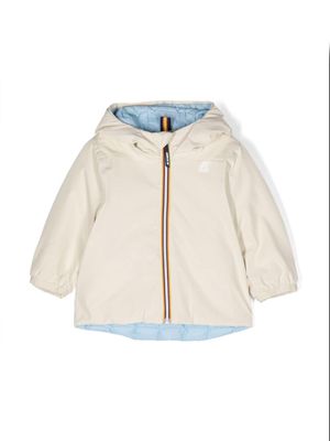 K Way Kids hooded zip-up puffer jacket - Neutrals