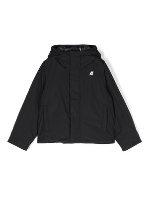 K Way Kids Jack ripstop-texture hooded jacket - Black