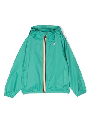 K Way Kids Le Vrai hooded zip jacket - Green