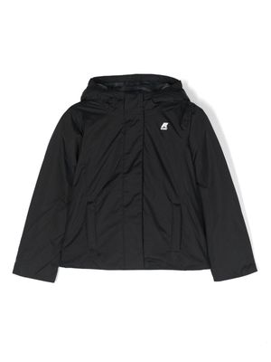 K Way Kids logo-appliqué rainwear jacket - Black