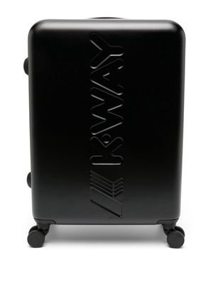 K Way Kids logo-debossed hard suitcase - Black