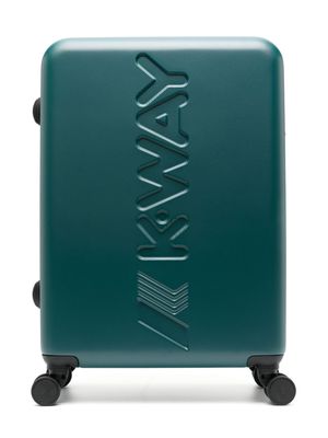 K Way Kids logo-debossed hard suitcase - Green