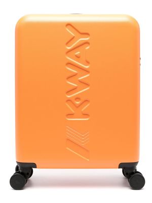 K Way Kids logo-debossed hard suitcase - Orange