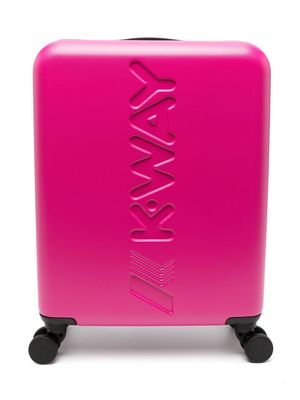 K Way Kids logo-debossed hard suitcase - Pink