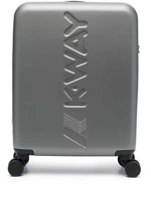 K Way Kids logo-debossed rolling luggage - Grey