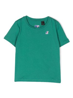 K Way Kids logo-patch cotton T-shirt - Green