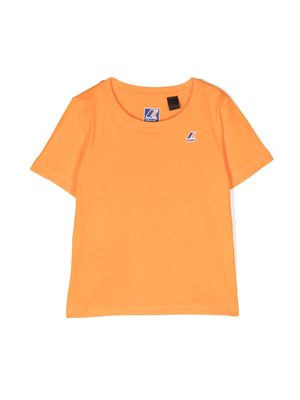 K Way Kids logo-patch cotton T-shirt - Orange