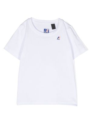K Way Kids logo-patch cotton T-shirt - White