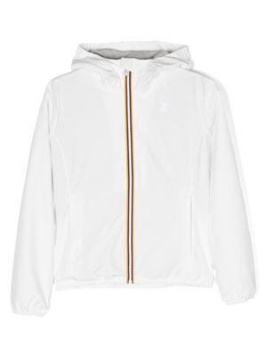 K Way Kids logo-patch hooded jacket - White