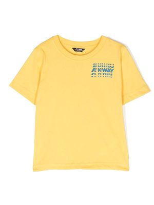 K Way Kids logo-print cotton T-shirt - Yellow