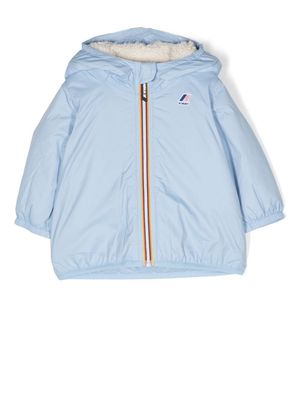 K Way Kids stripe-detail hooded jacket - Blue