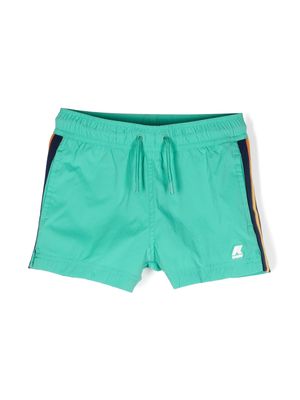 K Way Kids stripe-detailing swim shorts - Green