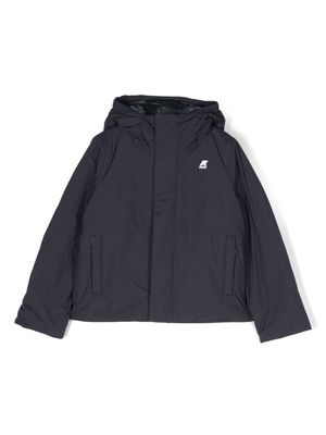 K Way Kids zip-up hooded windbreaker jacket - Blue
