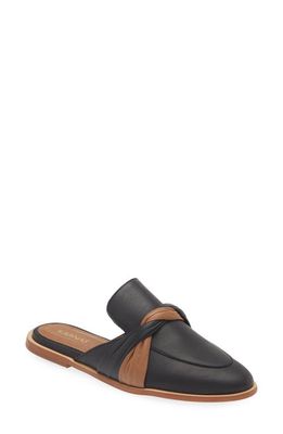 Kaanas Caoba Twisted Band Loafer Mule in Black