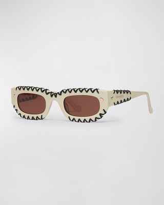 Kadee Crochet Acetate Rectangle Sunglasses