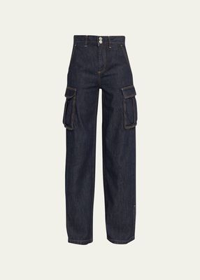 Kal Baggy Cargo Side-Slit Jeans